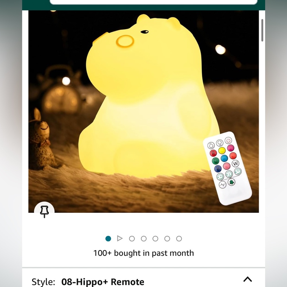 Hippo Night Light with Remote Control - Sensory toys for Kids